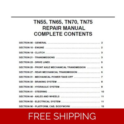 NEW HOLLAND TN55, TN65, TN70, TN75 TRACTOR SERVICE REPAIR MANUAL NEW HOLLAND TN55, TN65, TN70, TN75 TRACTOR SERVICE REPAIR MANUAL